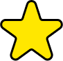 Yellow star icon with black outline on white background, representing quality or excellence in dental care.