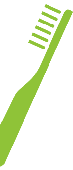 Green toothbrush icon representing dental care for children's dentistry services