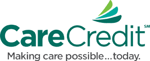 CareCredit logo with tagline "Making care possible...today" for dental financing services.