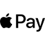 Apple Pay logo with apple icon and text on white background